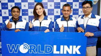Shrinkhala Khatiwada as a brand ambassador for worldlink